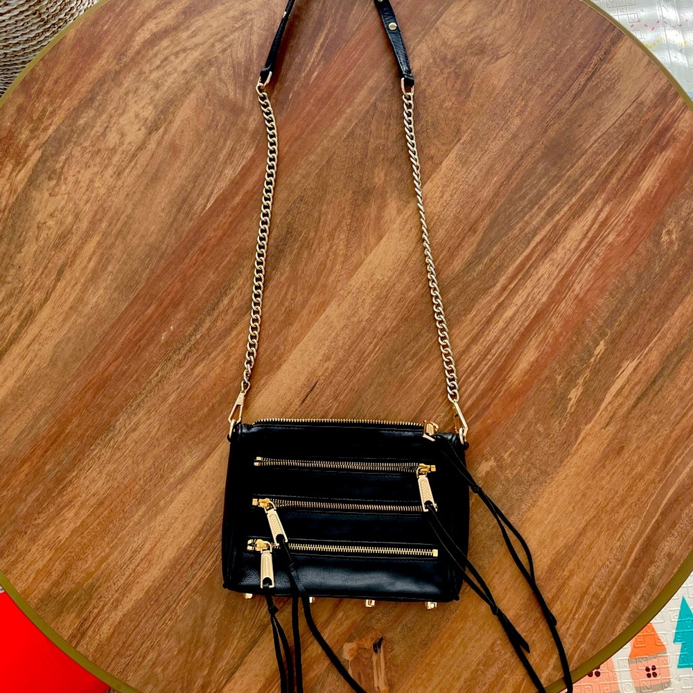 Black leather shoulder Rebecca Minkoff purse